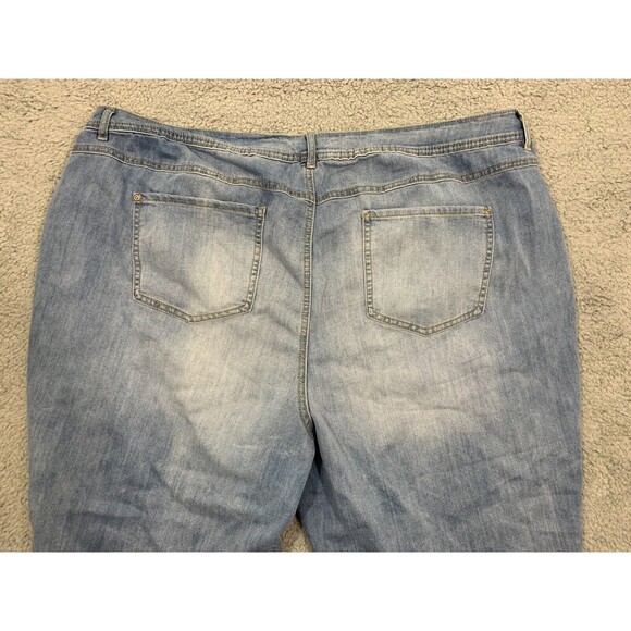 Women's Est. 1946 Denim Blue Jean Capris Distressed 24W Classic Fit Pockets - Picture 8 of 15